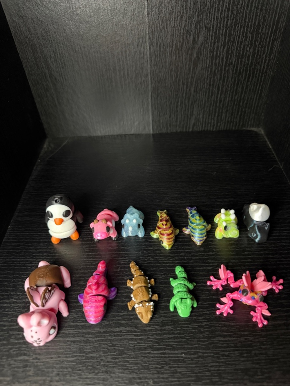 Assorted 12 Mini 3D printed animals
